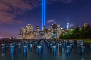 Test run of the Tribute In Light commemoration 2015