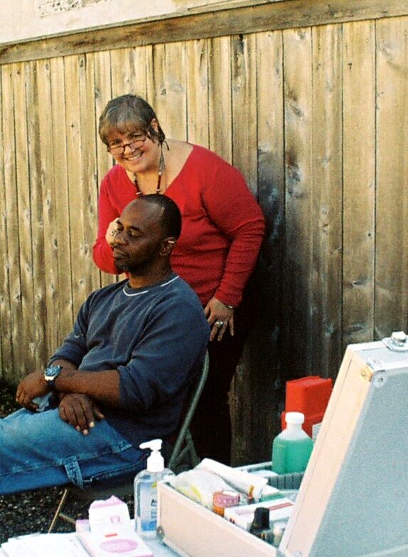 Karen treating Hurricaine Katrina victims at the New Homes Ministry outside of New Orleans